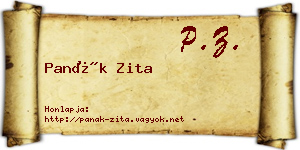 Panák Zita névjegykártya