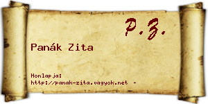 Panák Zita névjegykártya