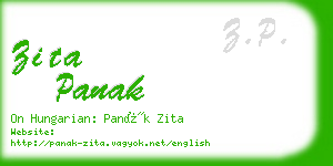 zita panak business card